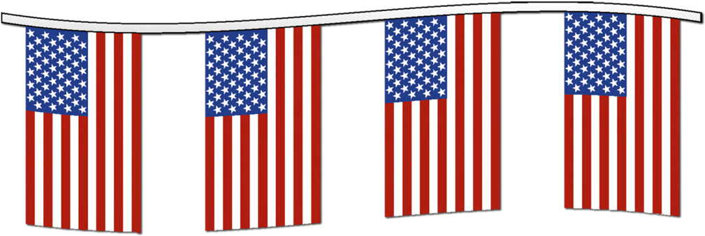 Pennon United Of Sales States Flag American Clipart - String American Flag Png Transparent Png (1024x1024), Png Download