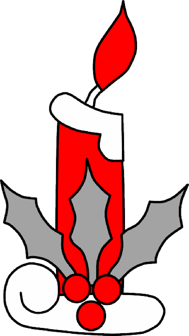 Candle, Outline, Tree, Cartoon, Light, Christmas, Xmas - Christmas Candles Clipart Light - Png Download (800x1418), Png Download