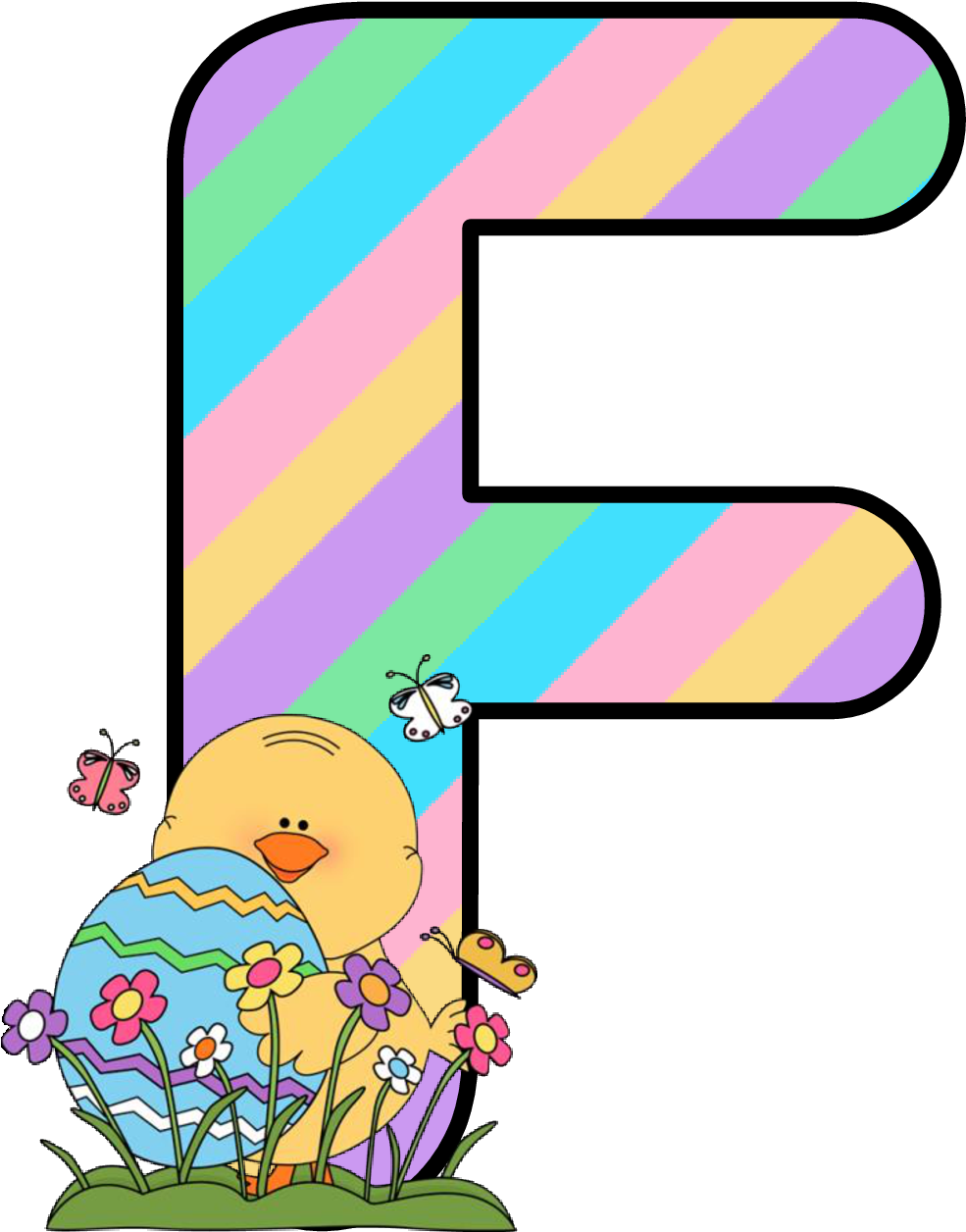 Alfabeto Easter De Kidsparkz Holiday Fonts Clipart (1041x1340), Png Download