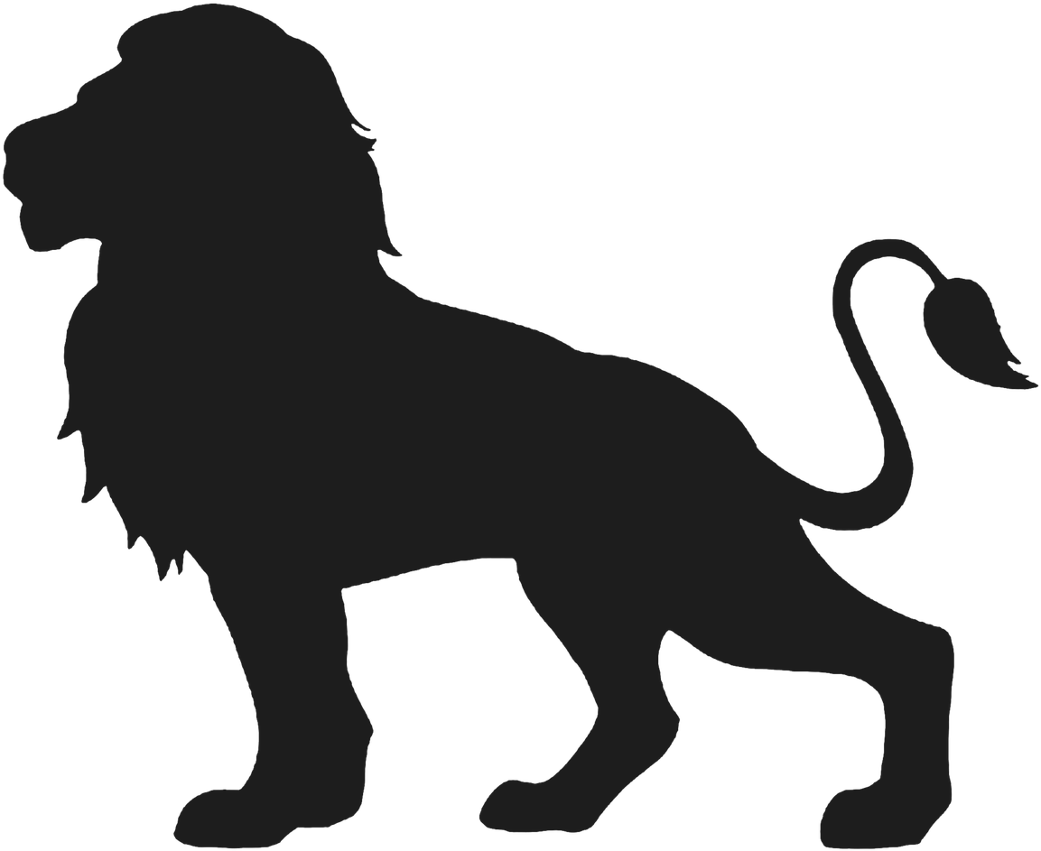 Feline Cut Out Silhouette Free Photo - Lion Silhouette Clipart (1280x1280), Png Download