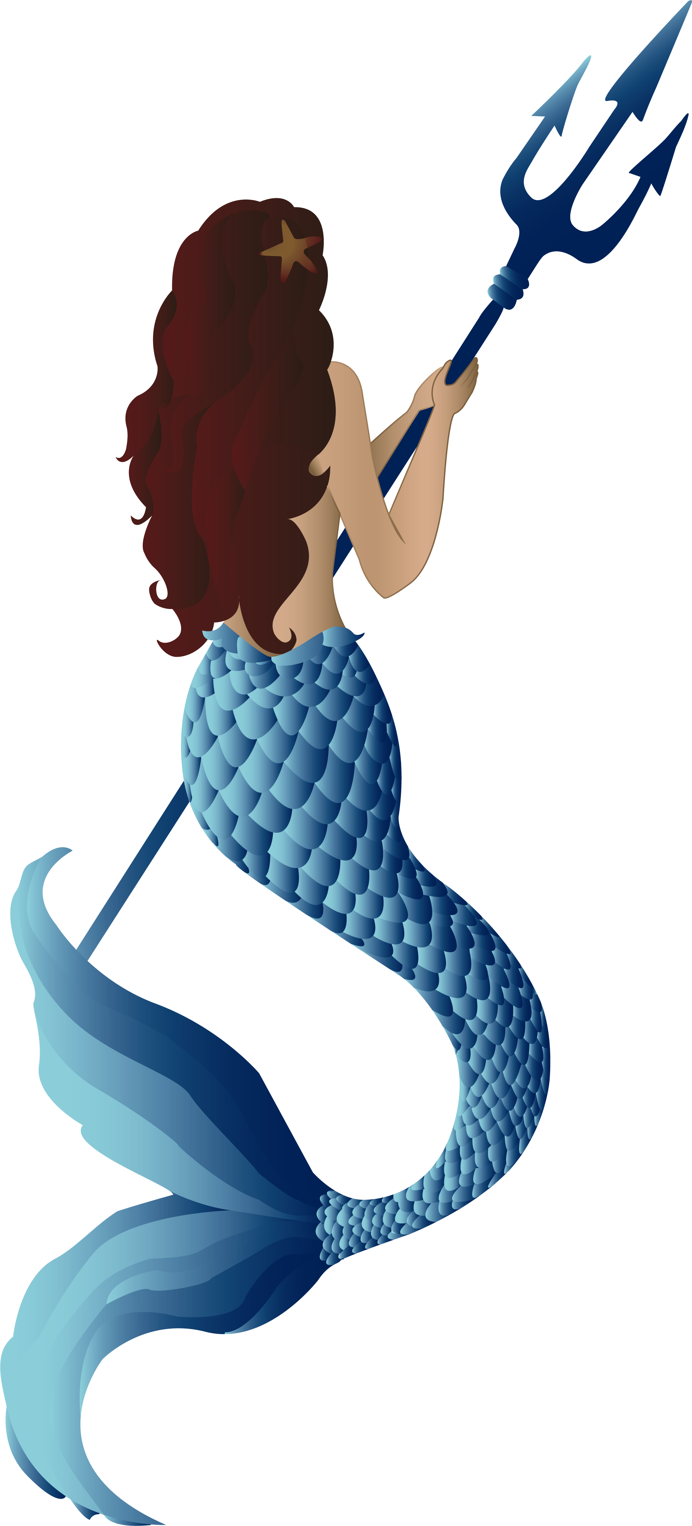 Mermaid Trident Clipart (2201x4851), Png Download