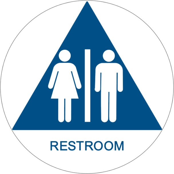 Ca Title 24 Unisex Ada Restroom Signs Alpha Dog Clipart - Office An American Workplace - Png Download (608x608), Png Download