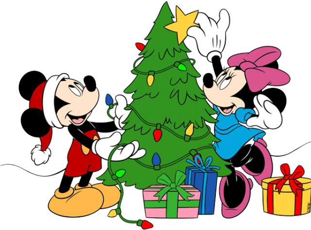 Mickey Minnie Mouse Christmas Clipart - Full Size Clipart (#5394068