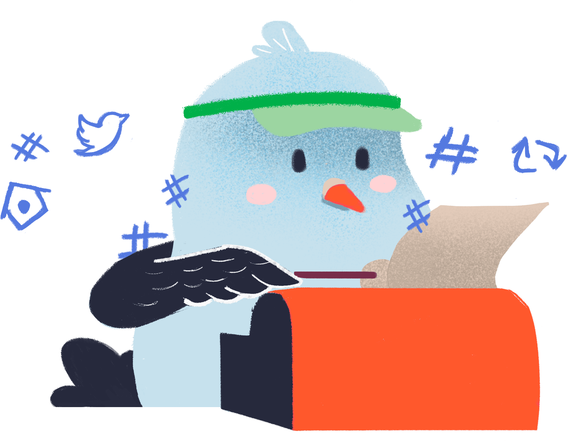 Twitter Analytics - Cartoon Clipart (1857x1444), Png Download