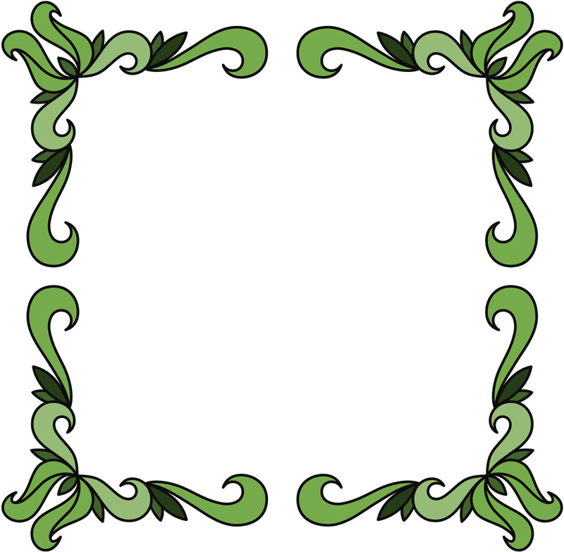 Green Vegetable Corners Mirror Wall Sticker Clipart (800x783), Png Download
