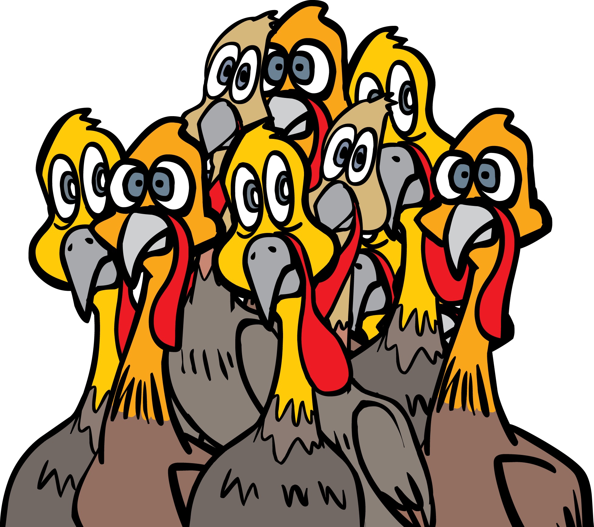 Group Of Turkeys Clip Art - Png Download (1954x1733), Png Download