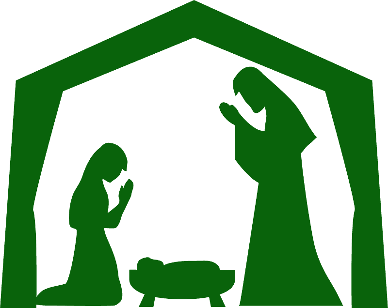 Nativity Scene Silhouette Simple Clipart (800x636), Png Download