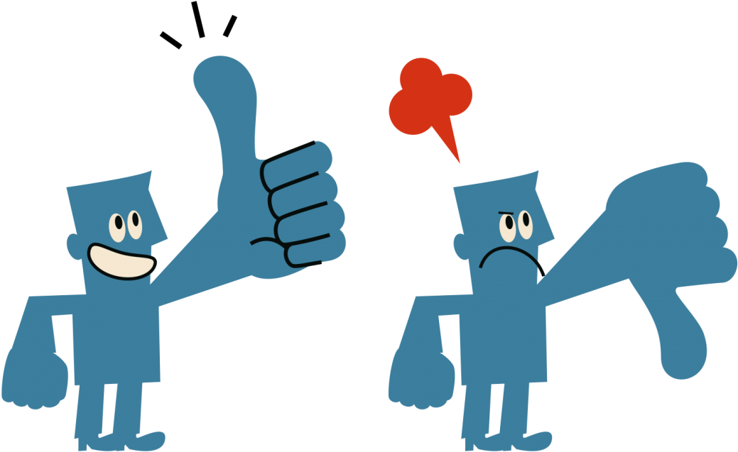 Two Characters, One With Thumbs Up Sign, One With Thumbs - Redes Social El Comentario Clipart (1184x947), Png Download