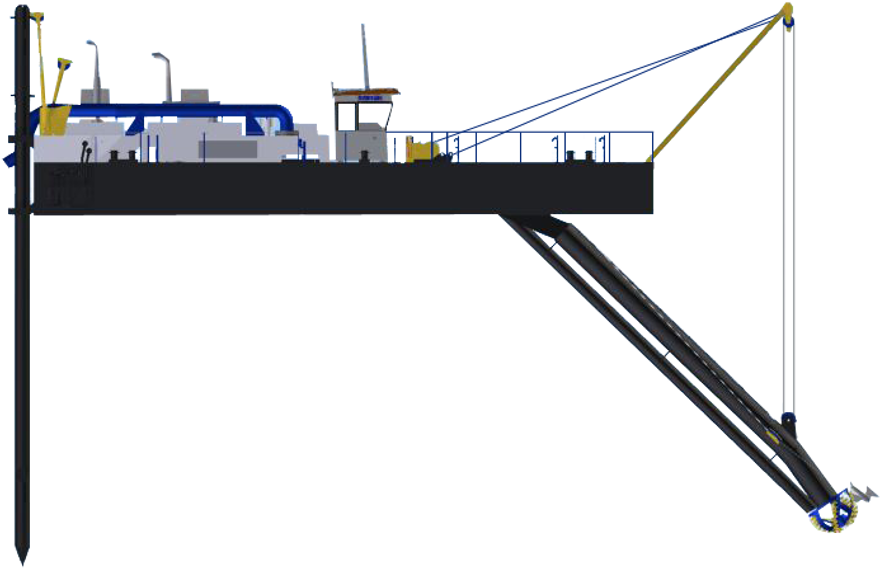 The Heavy Duty 80 Kn Side Wire Winches Ensure Efficient - Draga De Succion Con Cortador Clipart (1300x575), Png Download