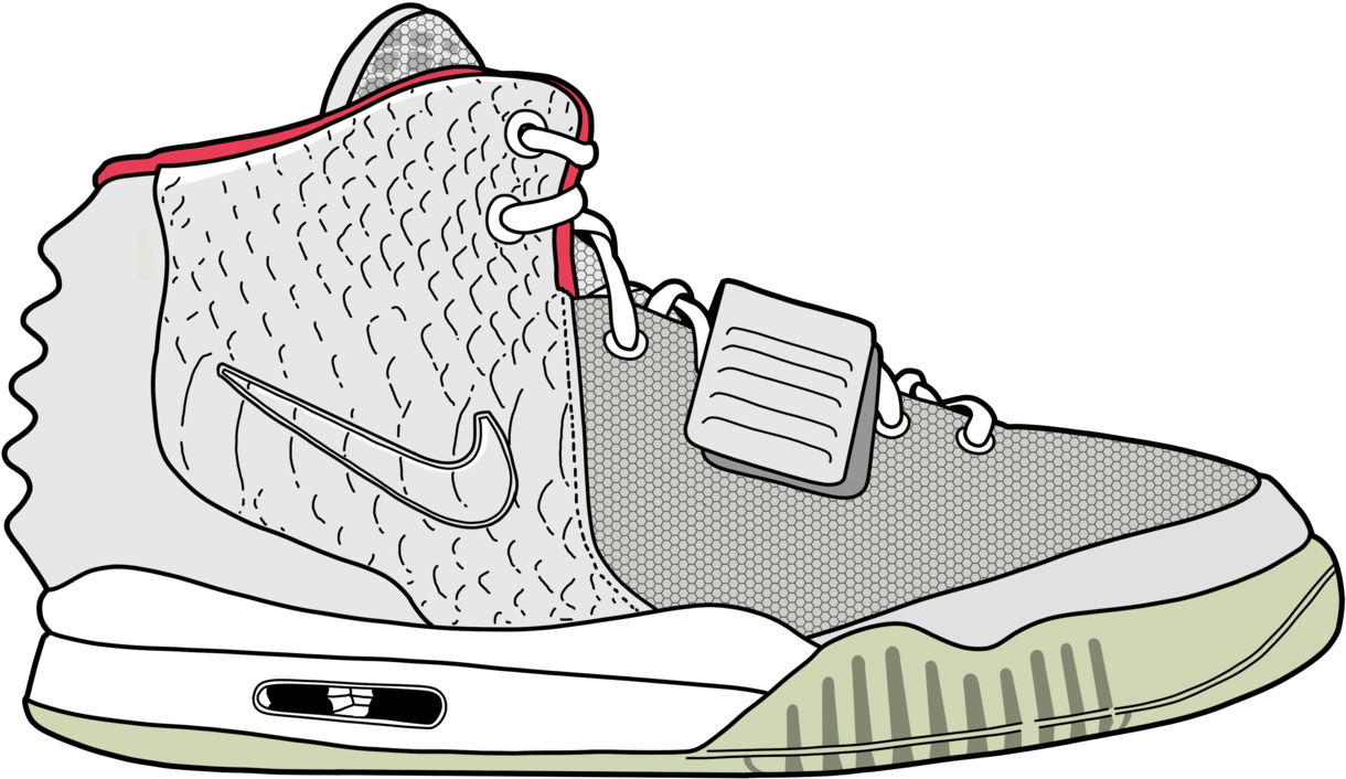 Nike Air Yeezy 2 “platinum” - Yeezy 2 Illustration Clipart (1280x989), Png Download