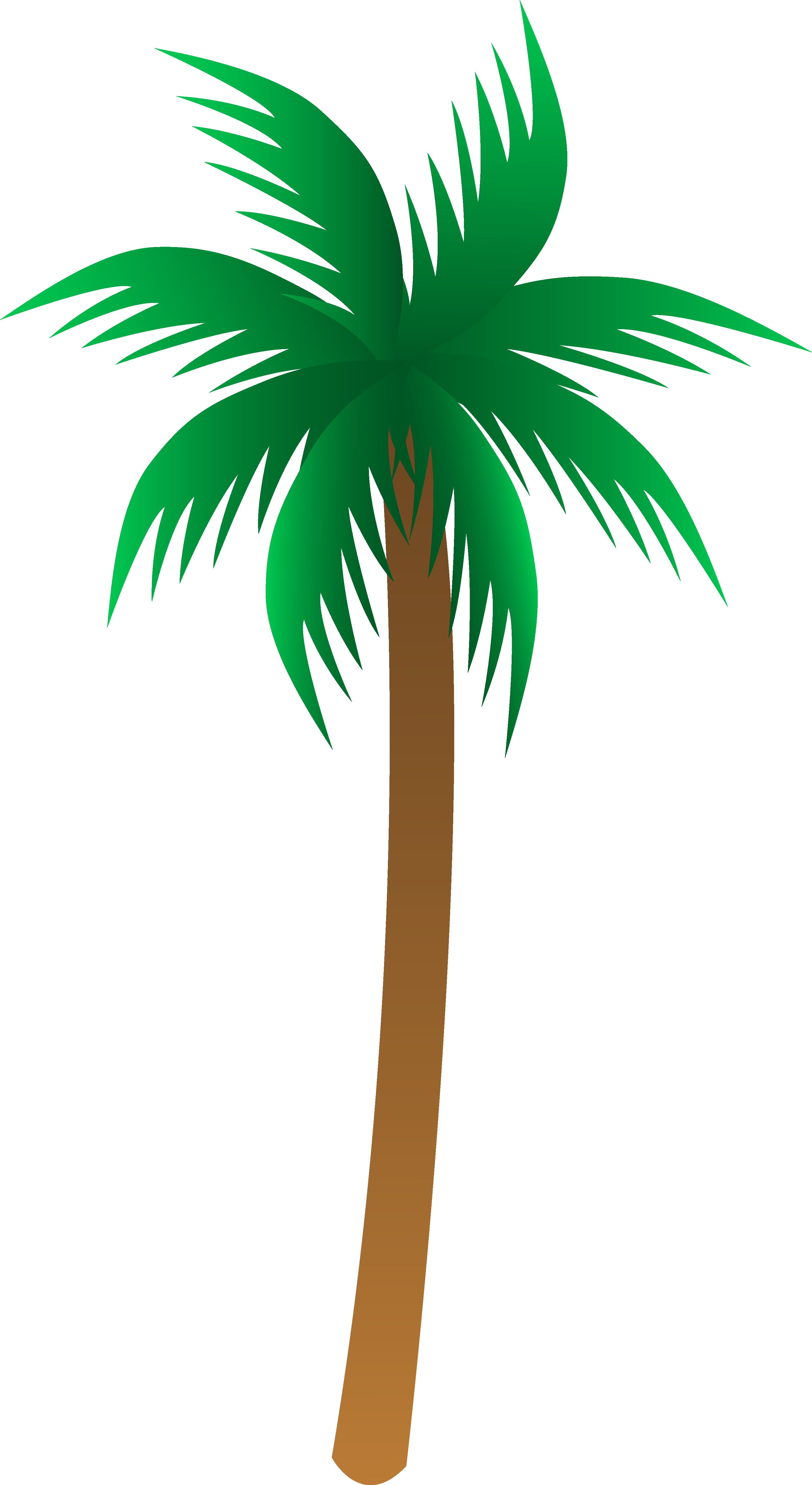 Simple Palm Tree Vector Free Clipart Free Image - Palm Tree Vector Png Transparent Png (3182x5819), Png Download