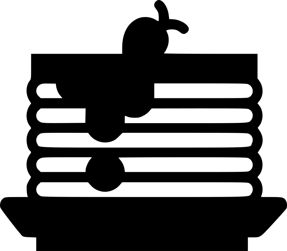 Transparent Pancakes Clipart Black And White - Pancake Silhouette Png (980x856), Png Download