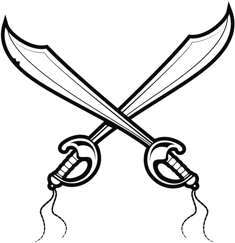 Pirate Swords Clipart - Drawing Of A Pirate Sword - Png Download (774x800), Png Download