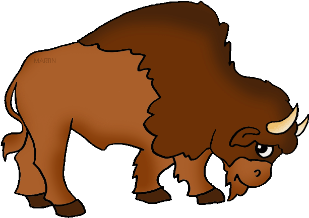 United States Clip Art By Phillip Martin, State Animal - Buffalo Clipart - Png Download (648x480), Png Download