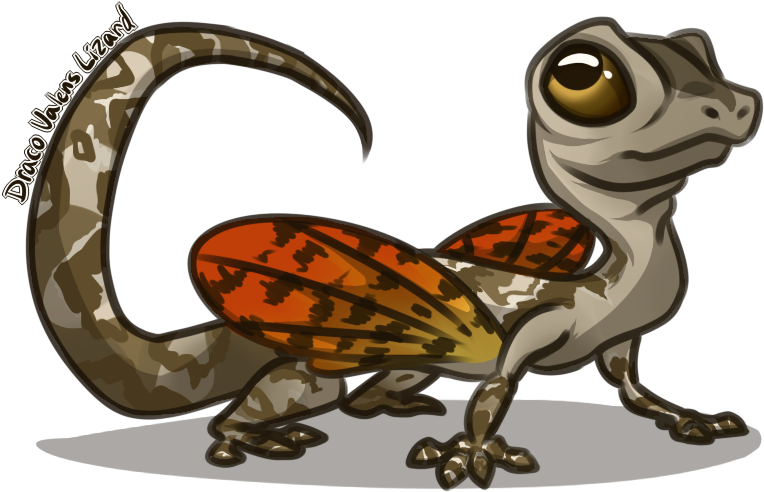 Draco Volans Lizard By Charizardsparks - Draco Lizard Clipart - Png Download (800x500), Png Download