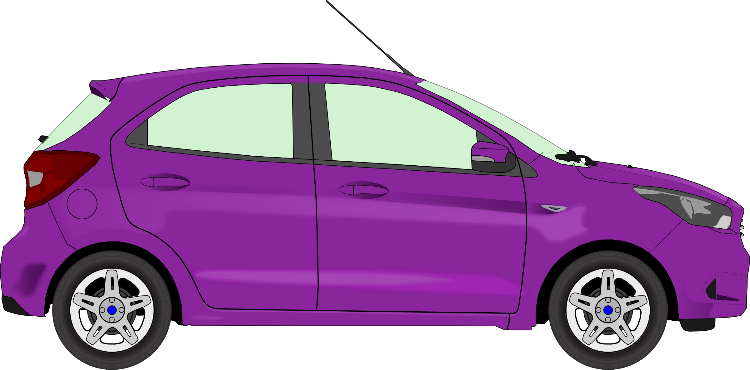 Big Image - Red Hatchback Clipart - Png Download (2400x1186), Png Download
