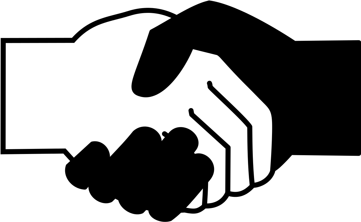 Handshake Icon Black And White - Black And White Handshake Icon Clipart (768x768), Png Download