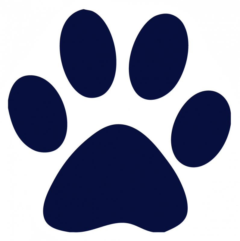 Custom Cat Paw Car Magnets - Navy Blue Dog Paw Clipart (797x800), Png Download