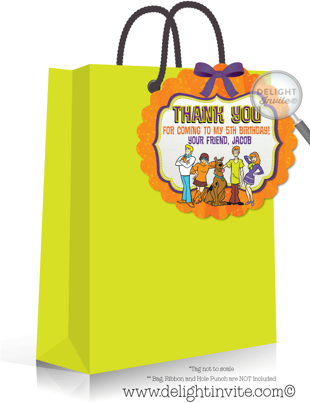 Scooby Doo Birthday Favor Tag - Thank You For Coming Scooby Doo Cards Clipart (613x822), Png Download