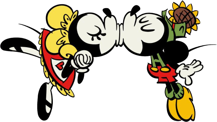 Kiss Clipart Shh - Minnie E Mickey Aos Beijos - Png Download (735x420), Png Download