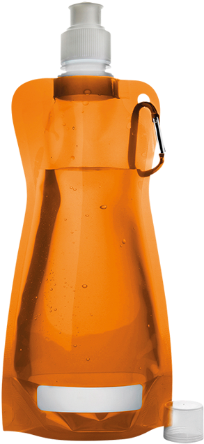 420ml Foldable Water Bottle With Carabiner Clip - Opvouwbare Bidon - Png Download (700x700), Png Download