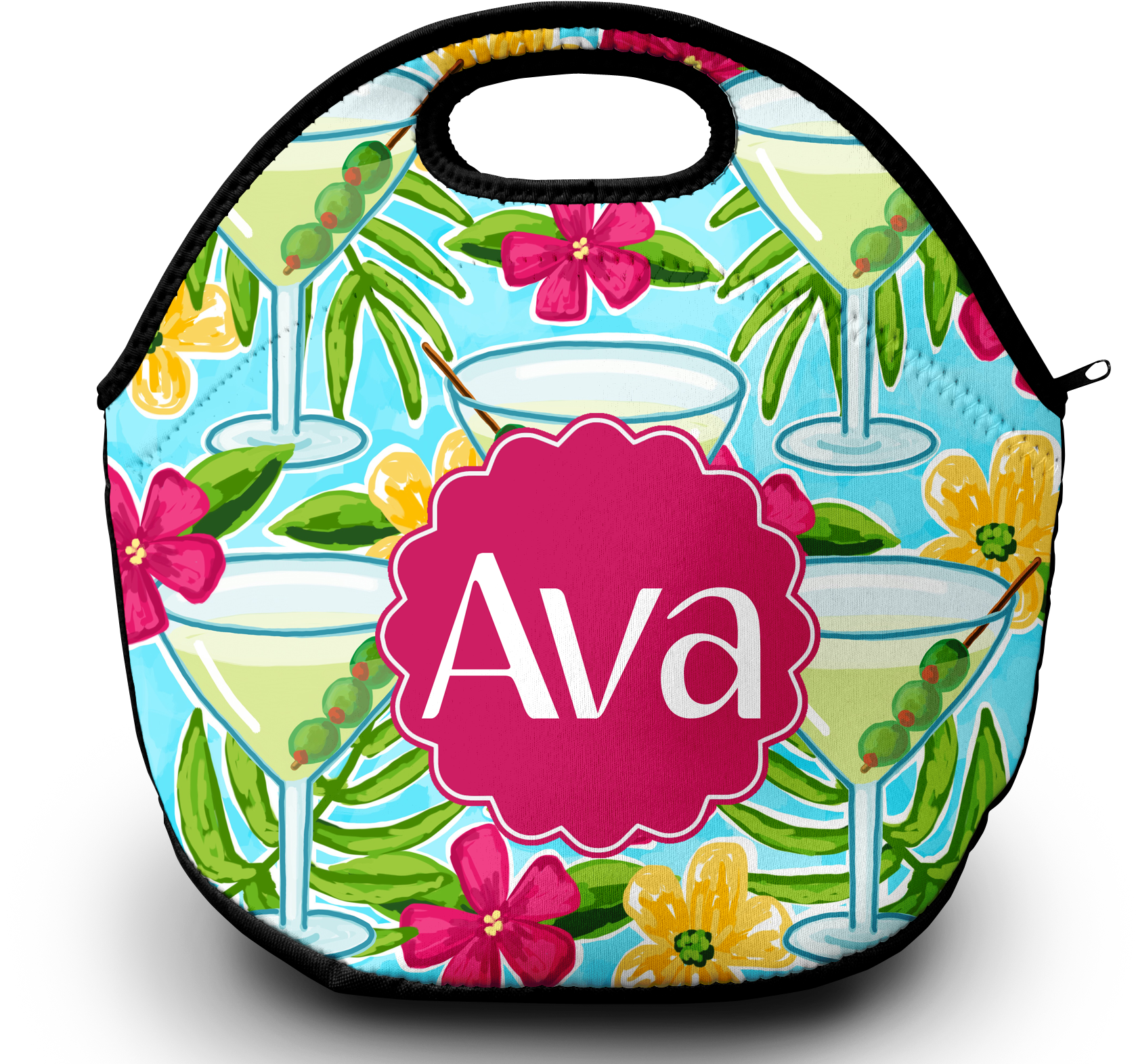 Monogram Lunch Bag Martini - Circle Clipart (2000x1600), Png Download