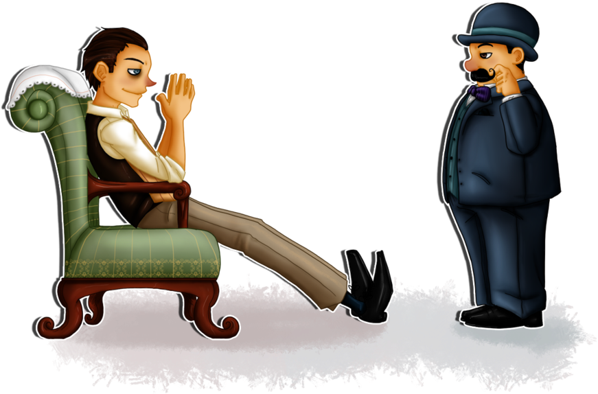 Sherlock Holmes Clipart Point View - Holmes Vs Poirot - Png Download (900x617), Png Download