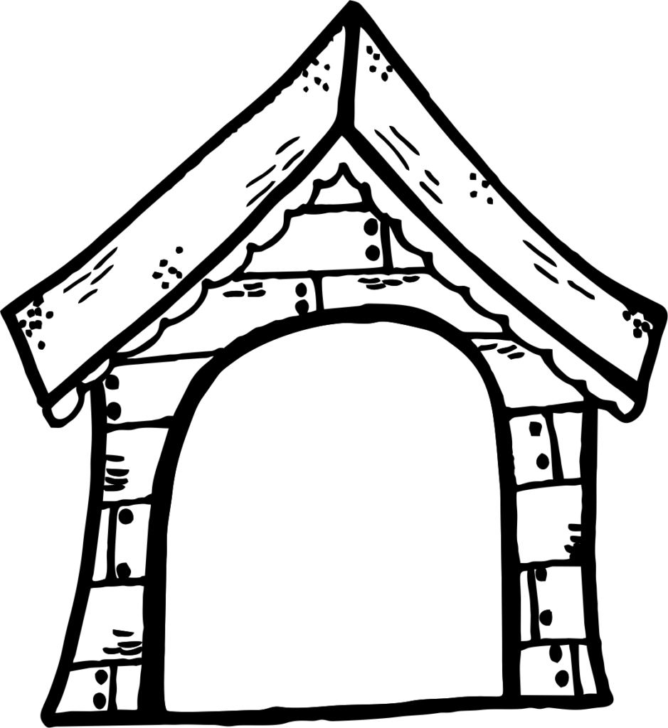 Black And White Dog House Clipart 2 Of A - Dog House Clipart Black And White - Png Download (939x1024), Png Download