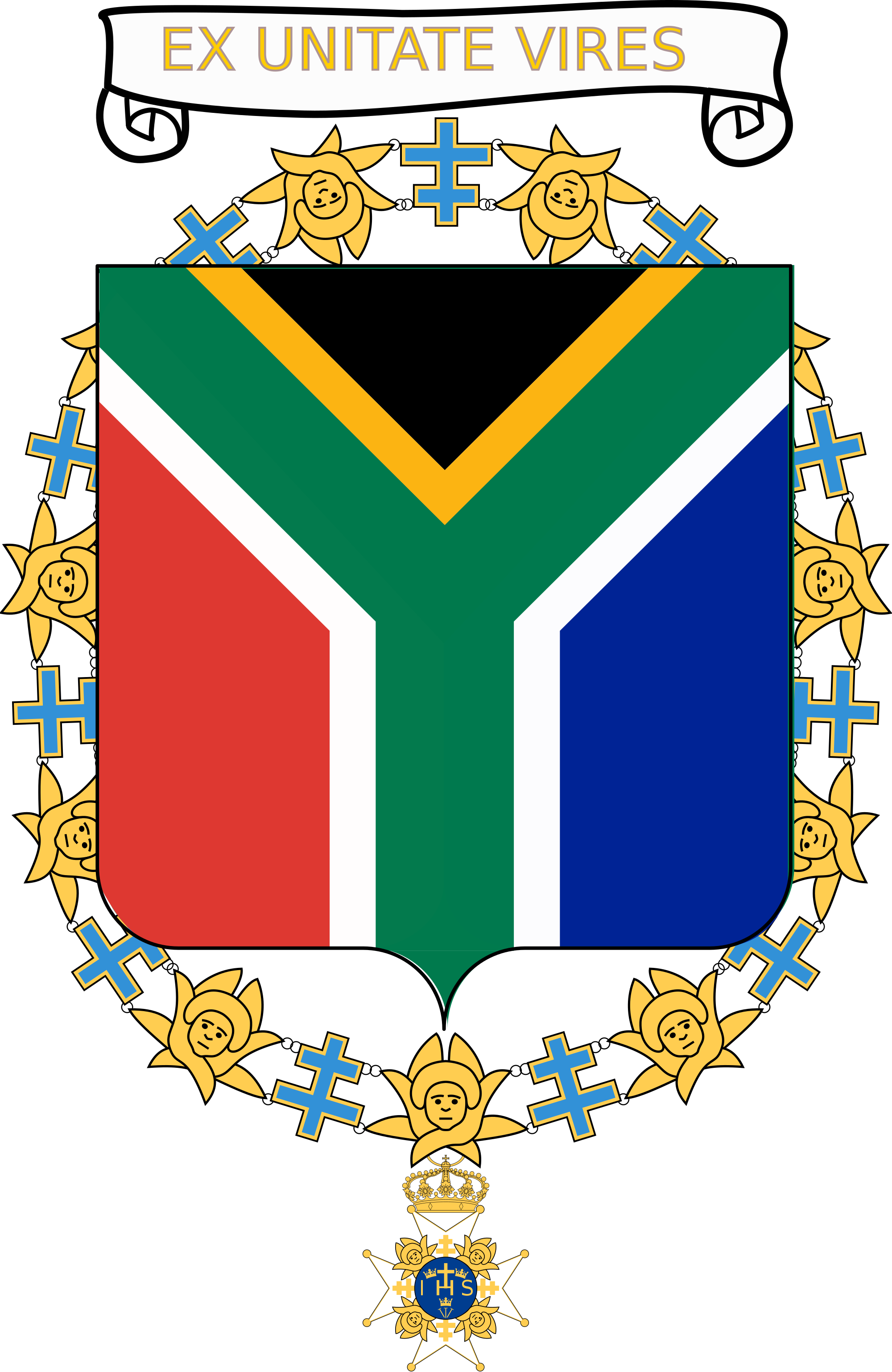 Filecoat Of Arms Of Nelson Mandela - Order Of Seraphim Coats Of Arm Clipart (2000x3076), Png Download