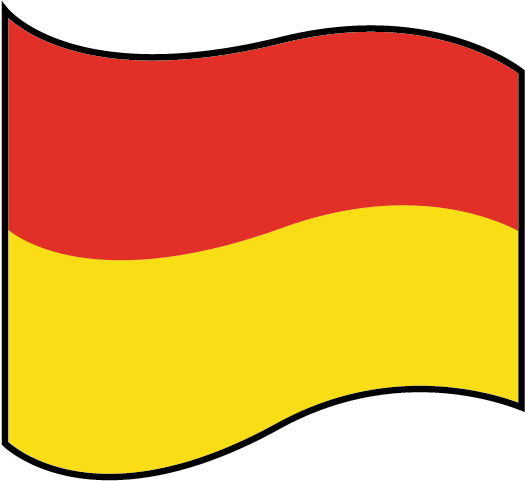 Kl Fm Water Red Yellow Flag - Flag Clipart (842x596), Png Download