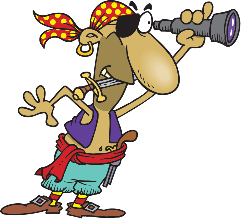 Pirate With Spyglass Clipart (800x725), Png Download