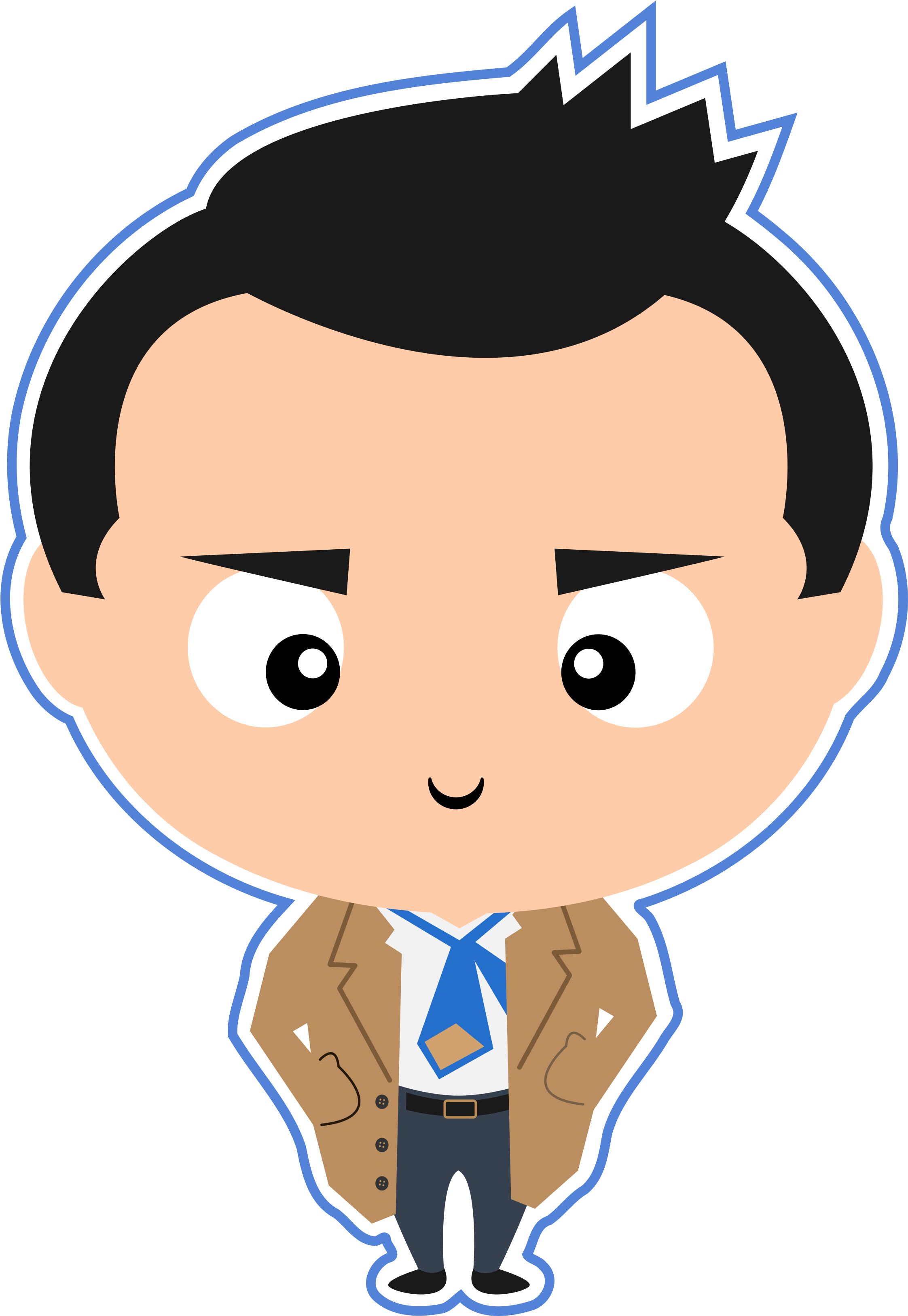 Castiel The Angel From Supernatural - Cartoon Clipart (2550x3300), Png Download