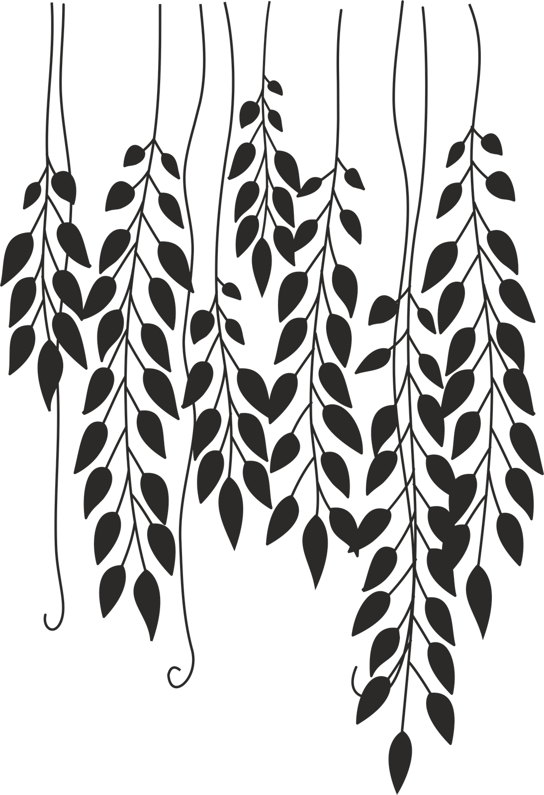 Tree Vines And Flowers Drawing Clipart (1094x1600), Png Download