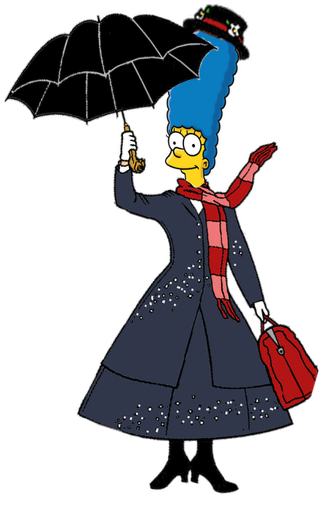 Marge Simpson As By Clip Art Transparent Stock - Los Simpson Y Mary Poppins - Png Download (782x990), Png Download