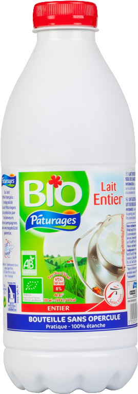 1770 Lait Bio Entier Btl 1l Paturages - Paturages Clipart (800x800), Png Download