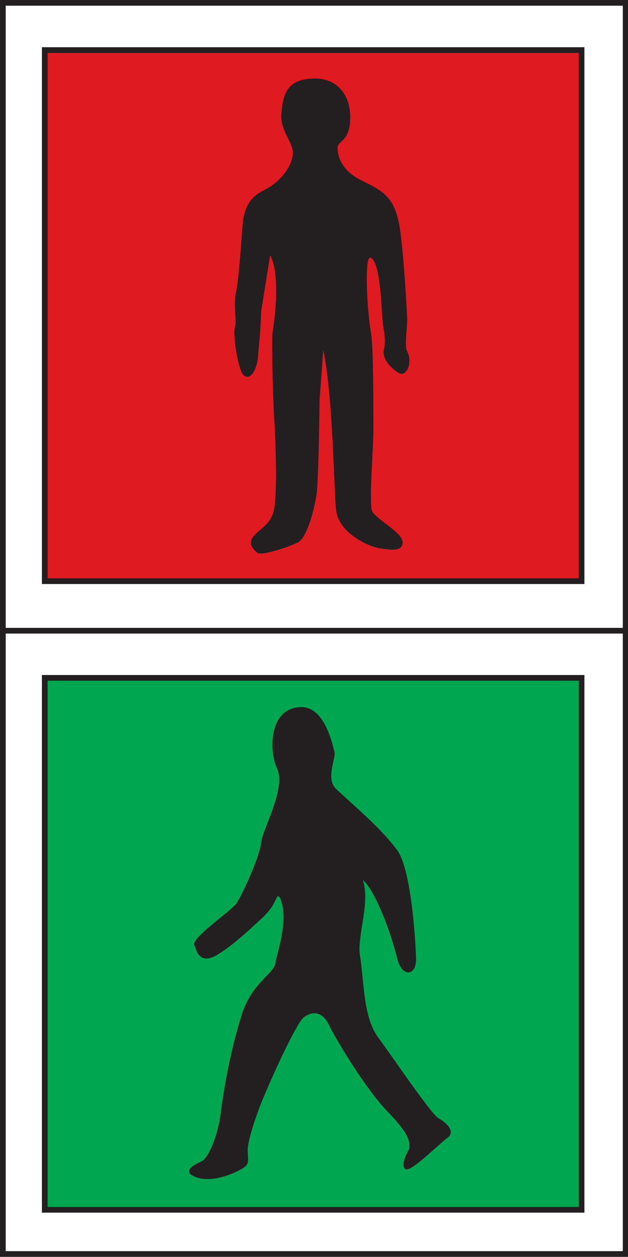 Open - 보행 신호등 Clipart (1000x2000), Png Download