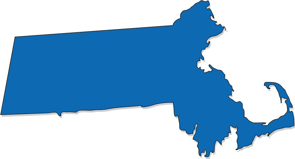 Elevator Clipart Door Outline - Massachusetts State Outline Blue - Png Download (948x518), Png Download