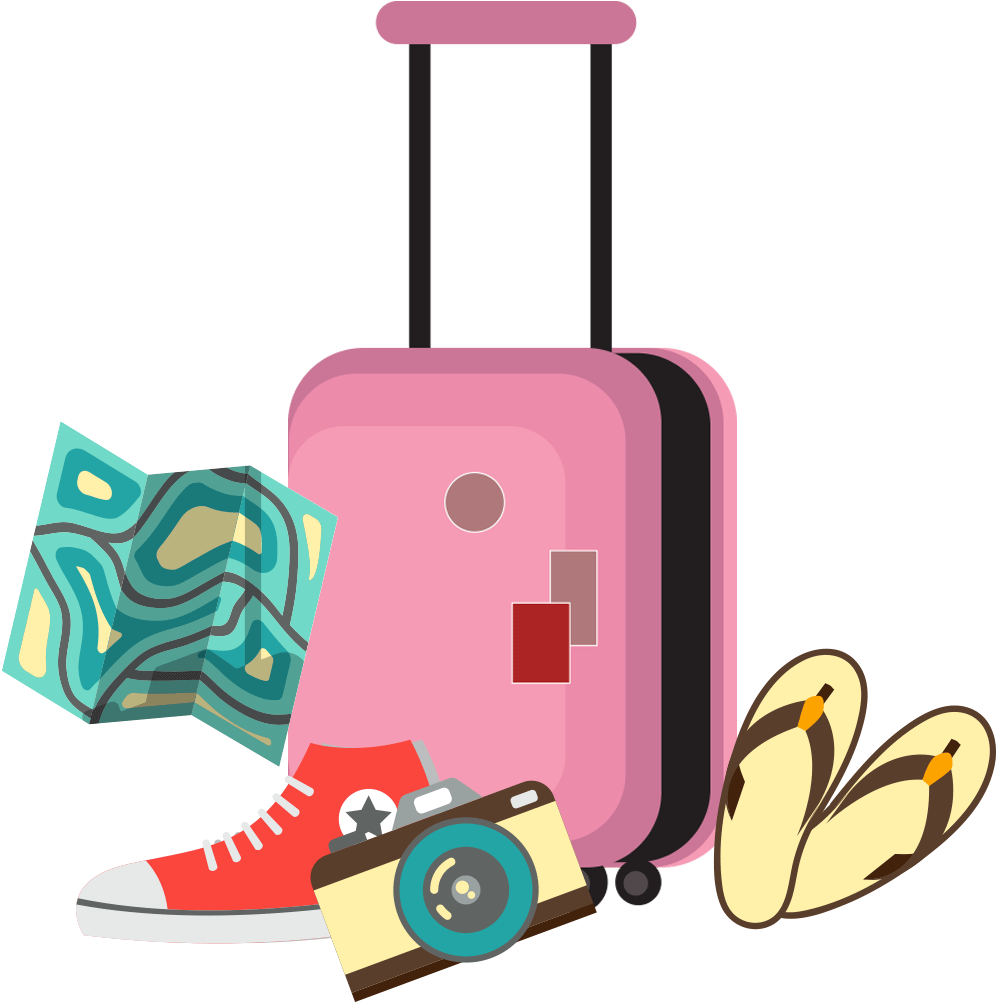 Travel Bag Vector Png Clipart (1200x1122), Png Download