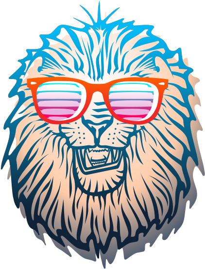 Lion Head - Lion Head Glasses Svg Clipart (600x600), Png Download