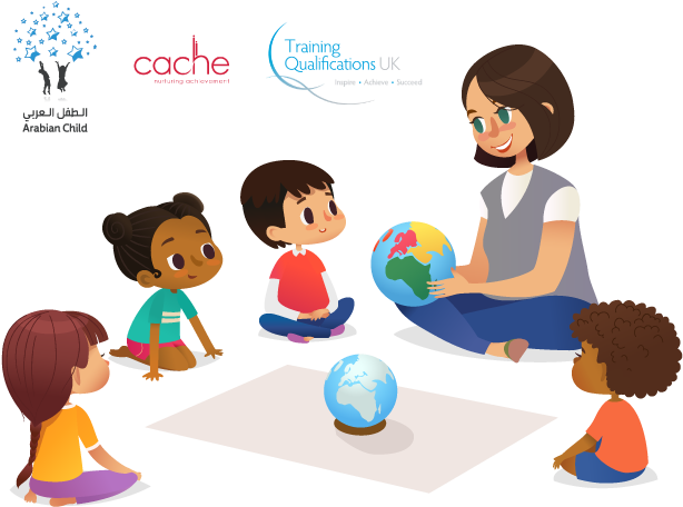 Teacher With Kids Cartoon Clipart (640x491), Png Download