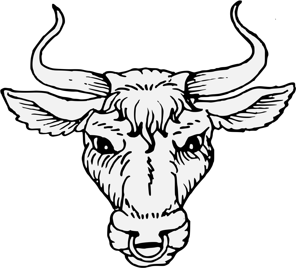 Cattle Heraldry Artist Ox - Ox Head Horn Png Clipart (1237x1109), Png Download