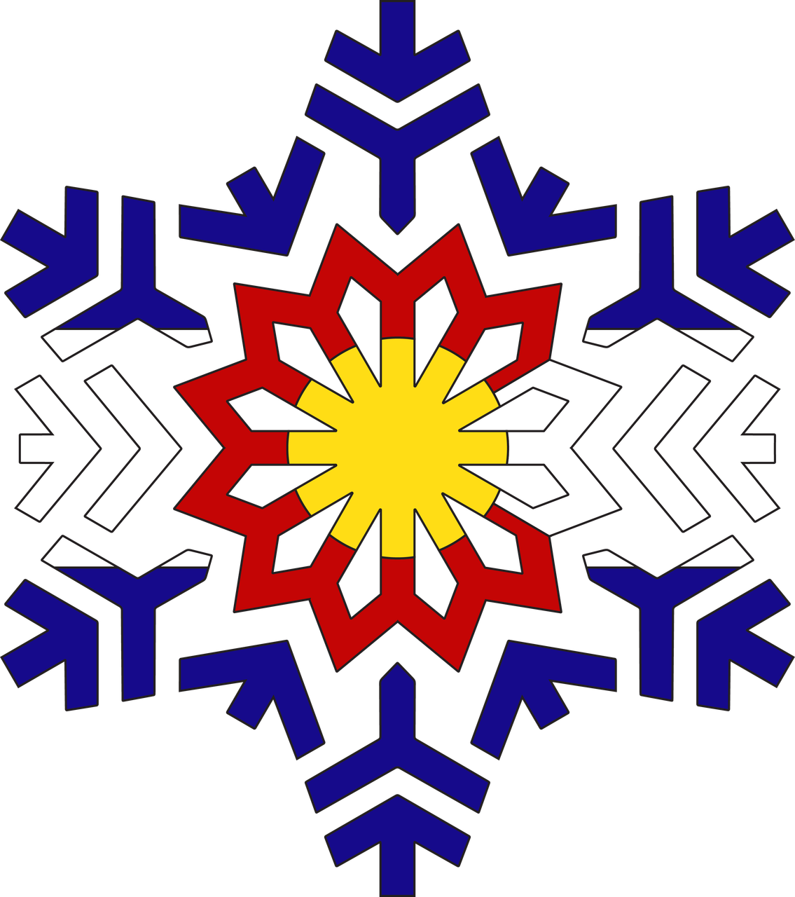 Og Blue Flag Flake Uv Weather Resistant Car Decal - Snowflake Transparent Background Png Clipart (1135x1280), Png Download