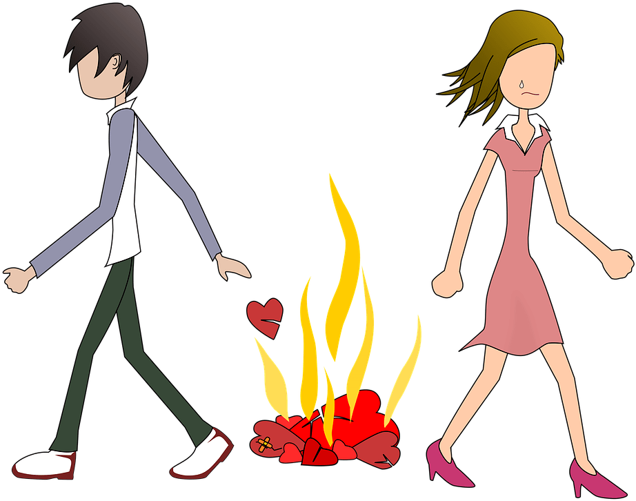 Break Up Couple Cartoon Clipart (1200x848), Png Download