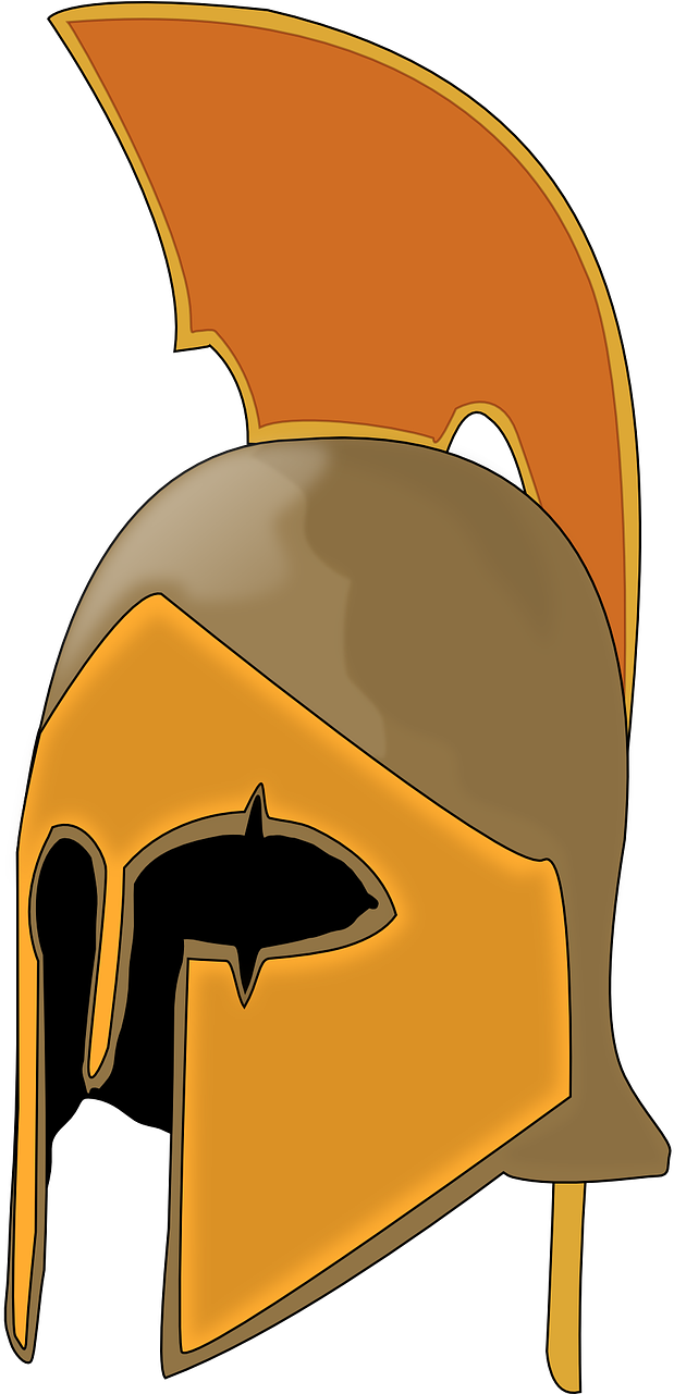 Helmet-309161 - Cartoon Roman Helmet Clipart (640x1280), Png Download