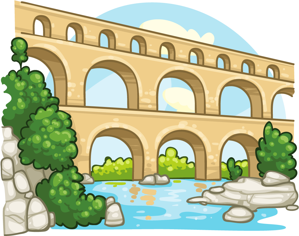 Aqueduct Clipart Roman Government - Ancient Rome Aqueducts Clipart - Png Download (1024x1024), Png Download
