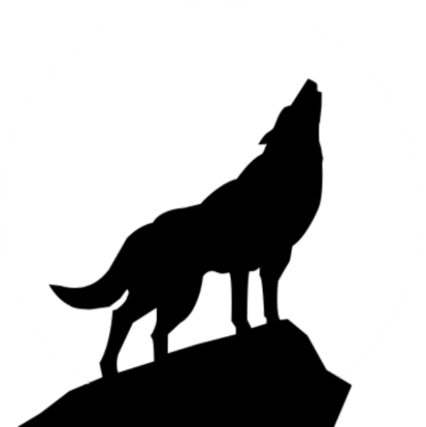 Gray Wolf Stencil Silhouette Art Clip Art - Wolf Silhouette - Png Download (599x600), Png Download