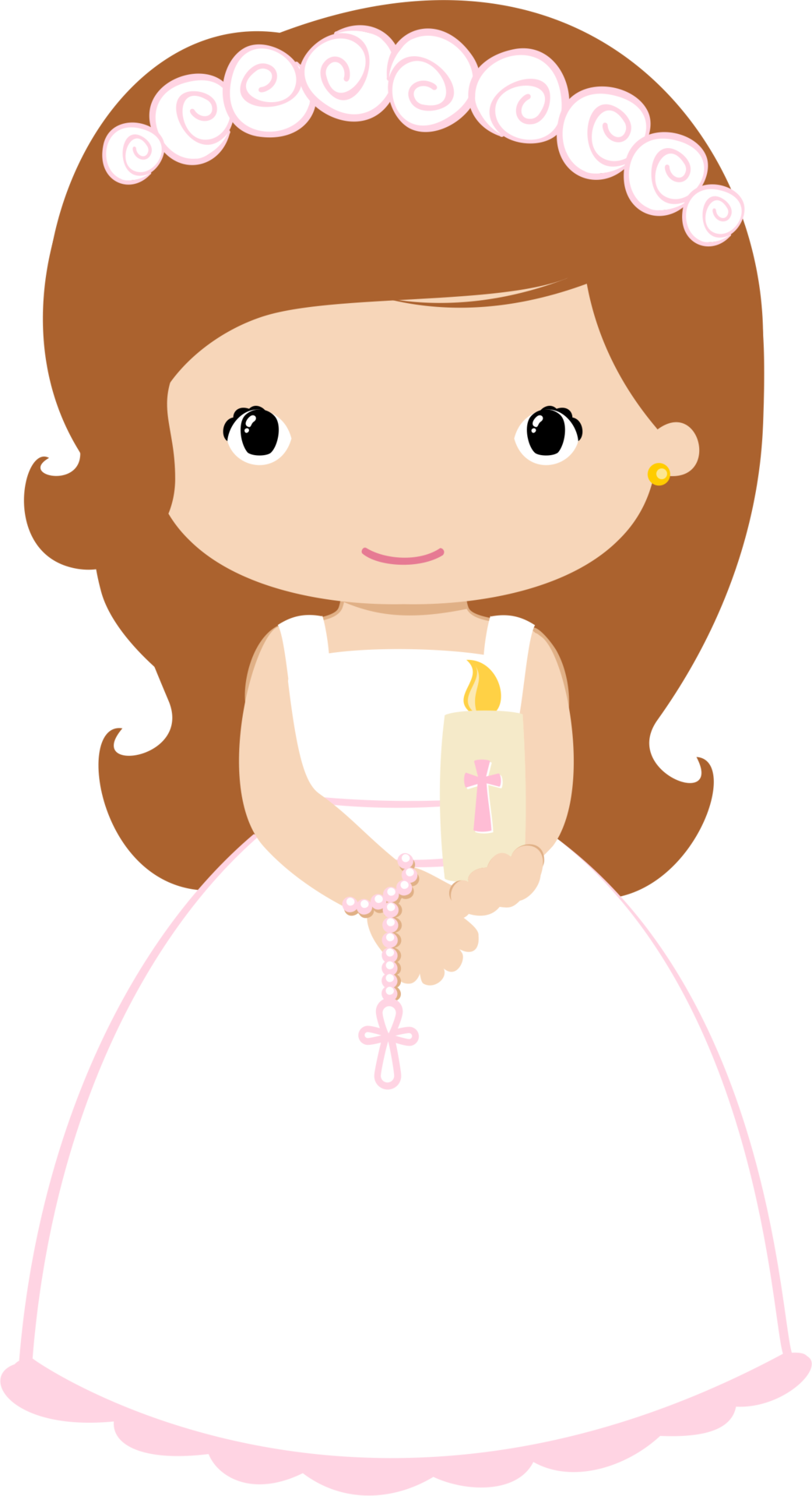 Christening, First Communion Banner, First Holy Communion, - Clipart Communion Girl Png Transparent Png (1043x1920), Png Download