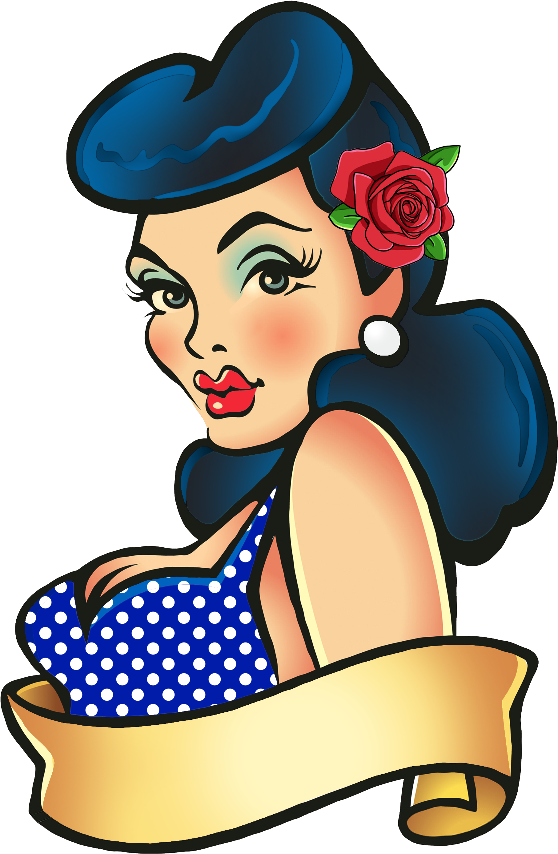 Pin Up Png Hd - Cartoon Pin Up Girl Art Clipart (2550x3300), Png Download