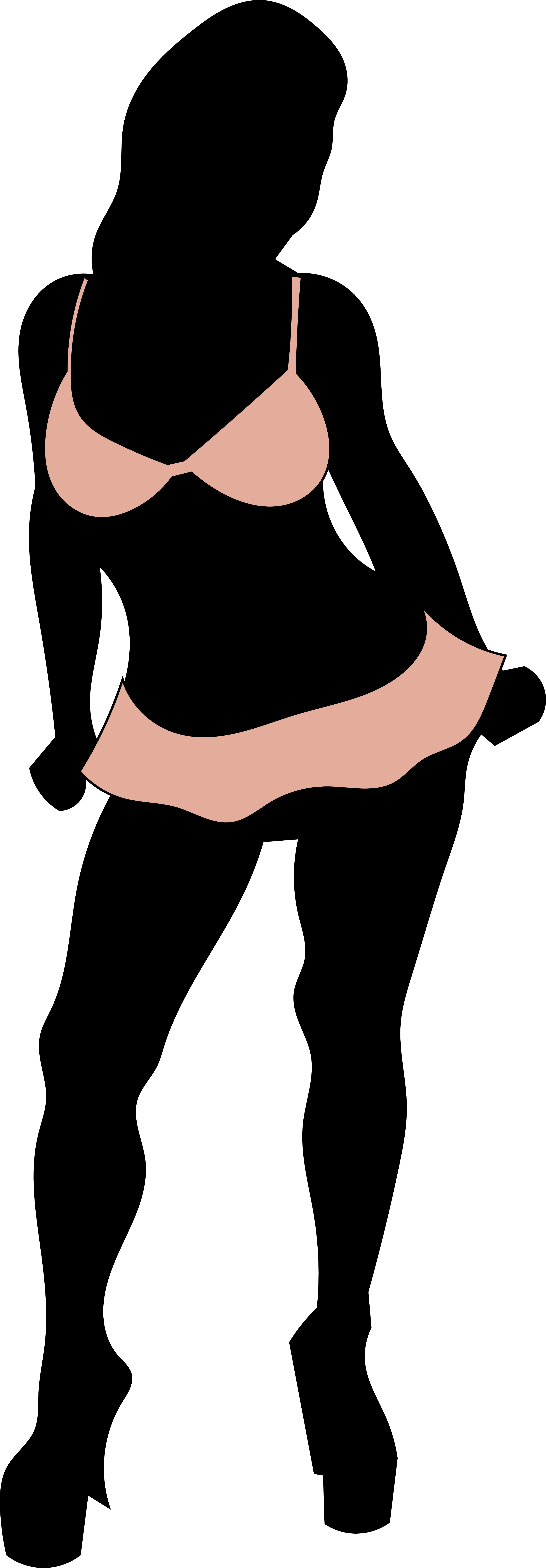 Silhouette Bikini Girls Png Clipart (2498x7168), Png Download