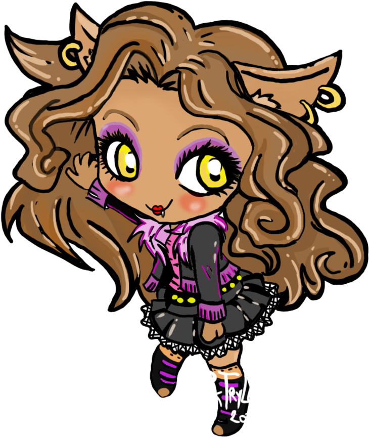 Clawsum - Monster High Clawdeen Wolf Clipart (848x942), Png Download